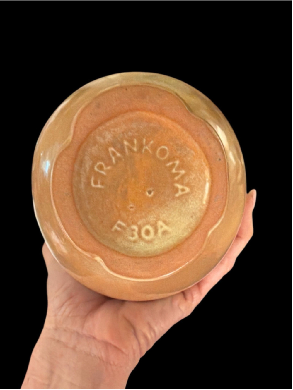 Frankoma 30B Creamer w/ Underplate Tan Satin Glaze Mid Century Pottery Set - Picture 5 of 6